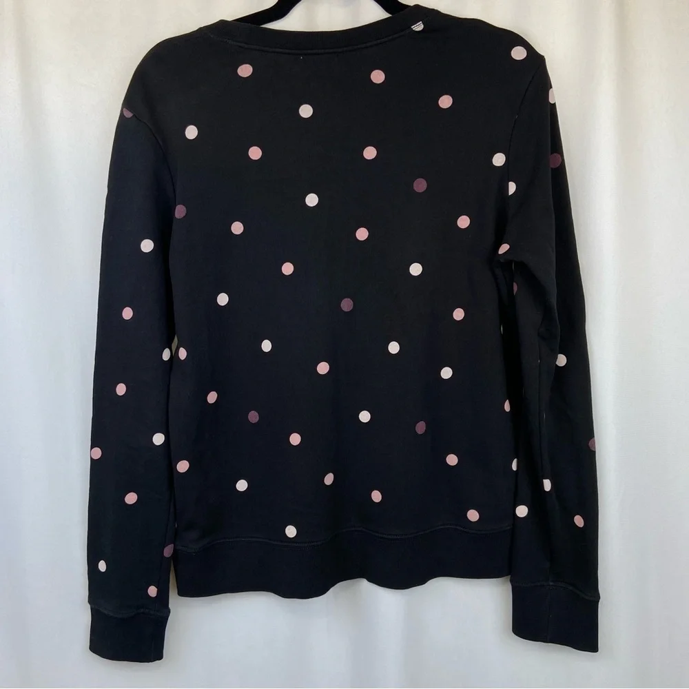 EUC Kate Spade Brooke Street Bakery Dot Black Pink Polka Dot Sweatshirt Small - Picture 10 of 15